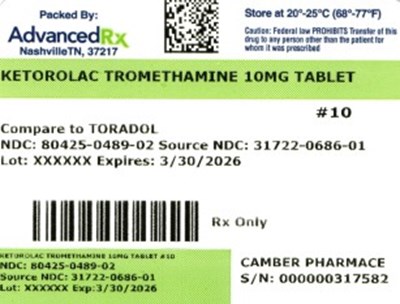 Ketorolac Tromethamine #10 - Ketorolac Tromethamine 10mg 80425 0489 02
